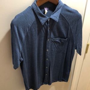 ibex wool short sleeve button up made in USA